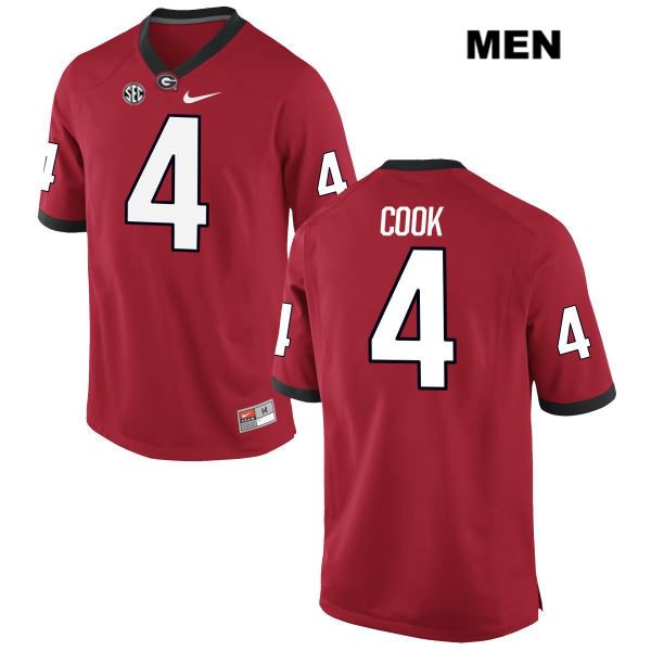 Georgia Bulldogs Men's James Cook #4 NCAA Authentic Red Nike Stitched College Football Jersey BGW0556FS